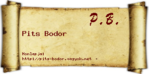 Pits Bodor névjegykártya
